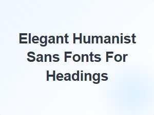 Elegant Humanist Sans Fonts for Headings